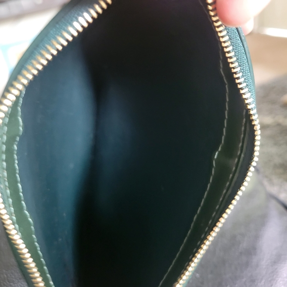 Commes des Garcons green leather wristlet Pouch - Picture 3 of 7